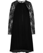 Nina Ricci Velvet, Lace And Satin Dress - Lyst