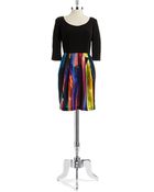 Betsey Johnson Patterned Fit And Flare Dress - Lyst