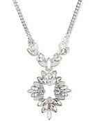 Givenchy Rhodium-Tone Frosted Crystal Cluster Frontal Necklace - Lyst