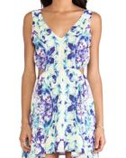 Donna Mizani Cut Out Flounce Dress - Lyst