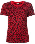 Saint Laurent Babycat Print T-Shirt - Lyst