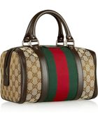 Gucci Vintage Web Small Monogrammed Canvas Tote - Lyst