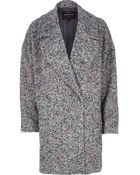 River Island Black Tweed Oversized Coat - Lyst