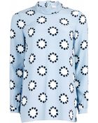 Matthew Williamson Polka Star Print Roll Neck Silk Shirt - Lyst