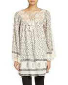 Free People Block Print Smock Dress - Lyst