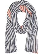Closed White And Navy Striped Scarf - Lyst