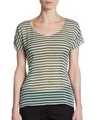 Dolce & Gabbana Sheer Stretch Silk Striped Top - Lyst