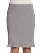 Elie Tahari Ruth Rufflehem Pencil Skirt - Lyst
