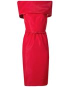 Oscar de la Renta Faille Fitted Dress - Lyst