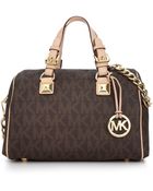 Michael Kors Michael Grayson Monogram Medium Satchel - Lyst