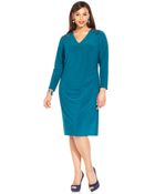 Anne Klein Plus Size Embellished Side-Pleat Sheath - Lyst