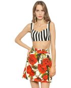 Dolce & Gabbana Striped Cotton Crop Top - Lyst