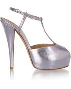 Giuseppe Zanotti Monro Metalic Leather T-Bar Pumps - Lyst