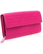 Bottega Veneta Continental Intrecciato Leather Wallet - Lyst
