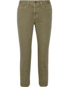 Current/Elliott The Drainpipe Cropped Mid-Rise Straight-Leg Jeans - Lyst