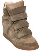 Isabel Marant Etoile 80Mm Bekett Suede Wedge Sneakers - Lyst