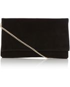 Karen Millen Suede Clutch - Lyst