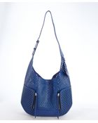 Olivia Harris Blueberry Perforated Leather Hobo Bag - Lyst