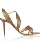 Sergio Rossi Laurus Metallic Leather Slingback Sandals - Lyst