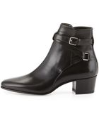 Saint Laurent Blake Leather Jodhpur Bootie - Lyst