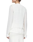 Donna Karan New York Collarless Wool Jacket - Lyst