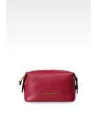 Emporio Armani Small Wash Bag In Printed Calfskin - Lyst