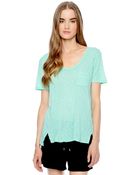 Splendid Slub Jersey V-Neck Tee - Lyst