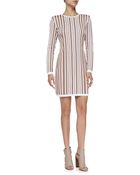 O'2nd Hatu Long-sleeve Striped Fitted Dress - Lyst