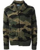 Polo Ralph Lauren Camouflage Knit Cardigan - Lyst