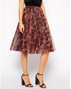 Asos Premium Tulle Skirt In Floral Print - Lyst