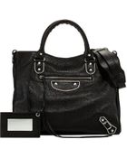 Balenciaga Classic Glossy Leather Velo Bag - Lyst