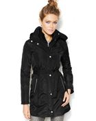 Jessica Simpson Hooded Belted Coat - Lyst