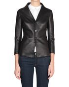 DSquared2 Leather And Stretch Viscose Jacket - Lyst