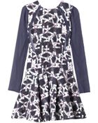 Rebecca Taylor Geo Print Pleat Dress - Lyst