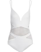Zimmermann Georgia Meshpaneled Plungefront Swimsuit - Lyst