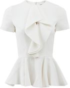 Alexander McQueen Peplum Ruffle Top - Lyst