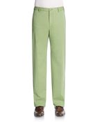 Saks Fifth Avenue Devon Stretch Cotton Straight Leg Pants - Lyst