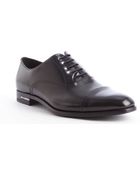 Prada Black Leather Lace Up Oxfords - Lyst