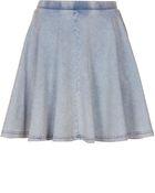 Topshop Denim Look Skater Skirt - Lyst
