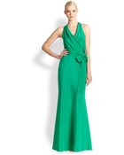 Nicole Miller Stretch Silk Drapeback Gown - Lyst