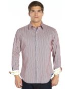 Robert Graham Neon Orange And Navy Striped Cotton Long Sleeve Shirt - Lyst