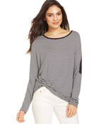 Karen Kane Gathered Hem Striped Top - Lyst