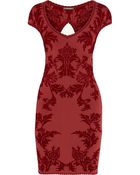 Zac Posen Flocked Jersey Dress - Lyst