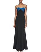 David Meister Strapless Ruched-Bodice Gown - Lyst
