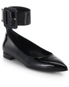 Saint Laurent Paris Patent Leather Ballet Flats - Lyst