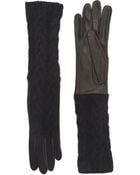 Barneys New York Cable-Knit Long Gloves - Lyst
