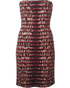 Roberto Cavalli Leopard Print Striped Dress - Lyst