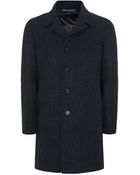 Harrods Of London Single-Breasted Flecked Wool Coat - Lyst