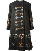 Dolce & Gabbana Key Print Overcoat - Lyst