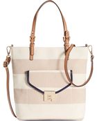 Tommy Hilfiger Postino Rugby Woven Canvas Mini Convertible Magazine Tote - Lyst